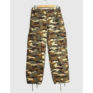 Levi's '94 Baggy Camo Cargo Pants Womens 25 x 30 Wide Leg Fatigue Military Green